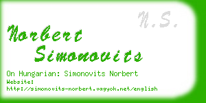 norbert simonovits business card